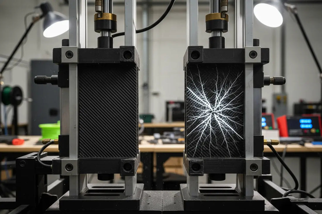 strong vs weak functional 3D printed parts under stress — Forgely guide