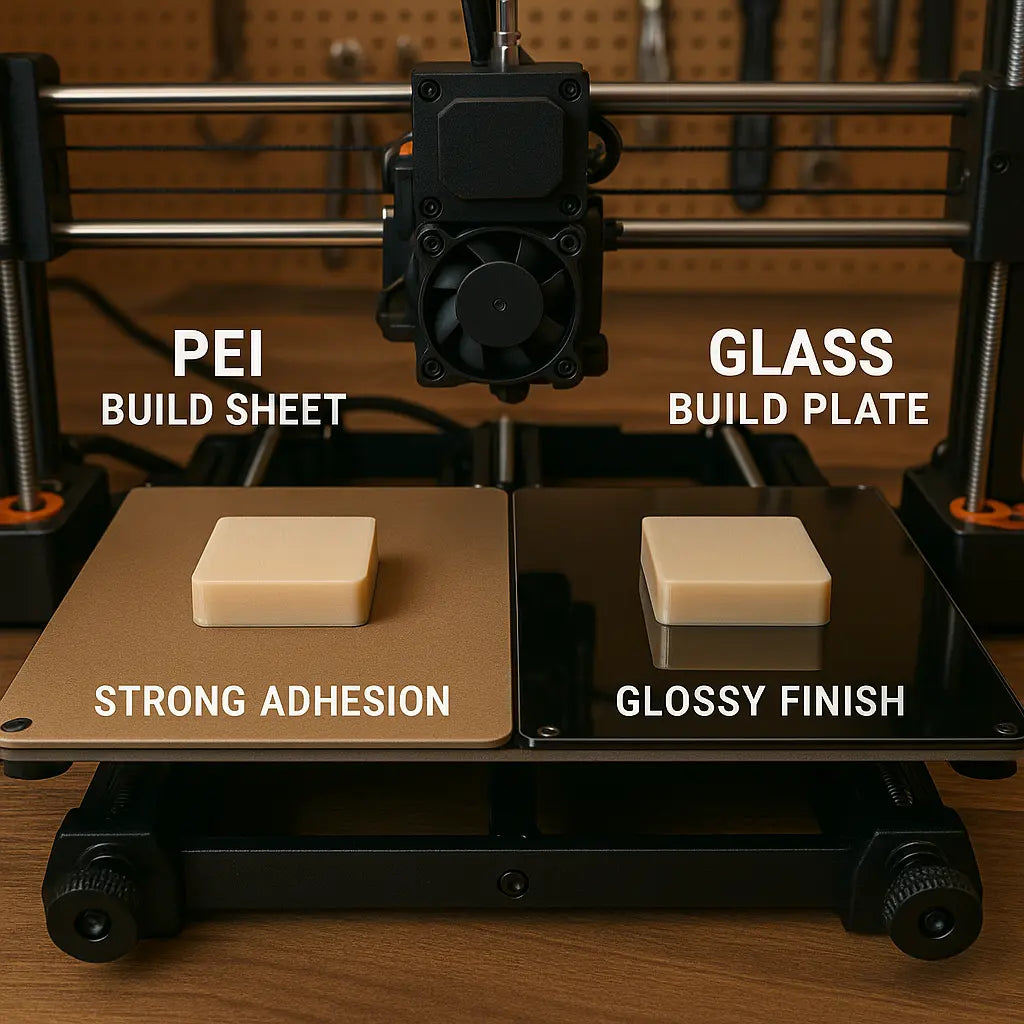 PEI vs glass 3D printer build surfaces comparison — Forgely guide