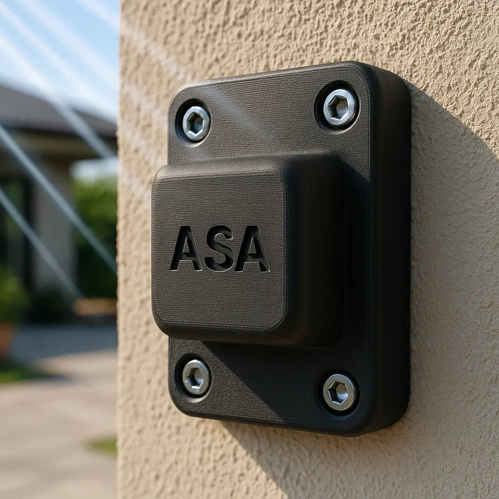 ASA filament outdoor 3D printed part resisting sunlight and heat
