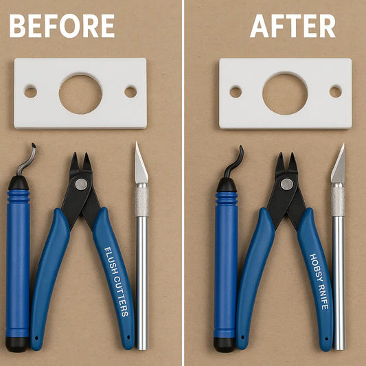 3D print cleanup tools and before-and-after surface finish