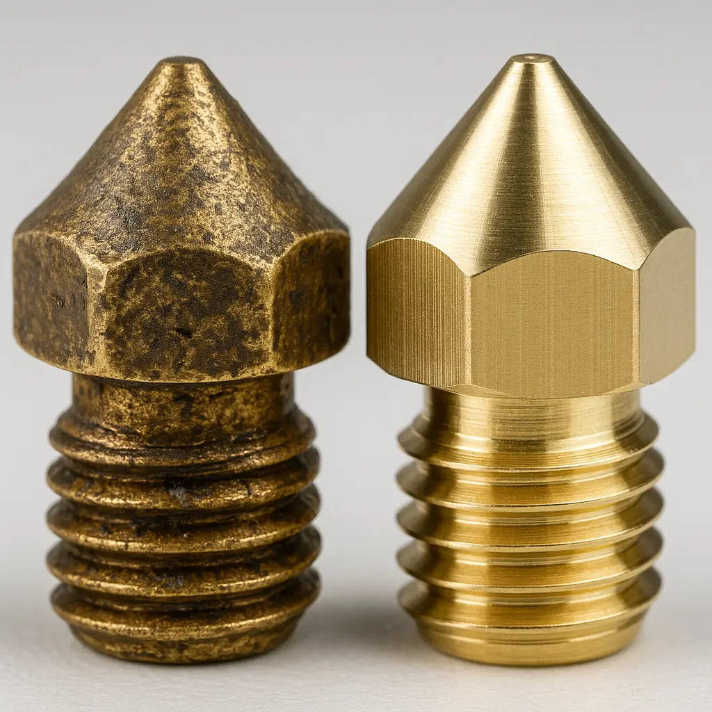 worn vs new 3D printer nozzle comparison — maintenance guide