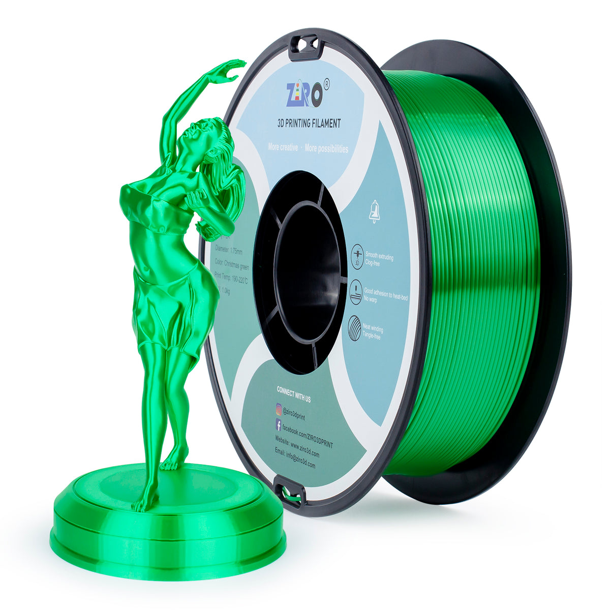 Ziro Silky PLA - Christmas Green