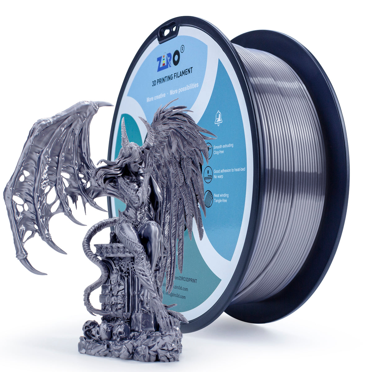 Ziro Silky PLA - Silver Gray